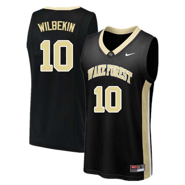 Men #10 Mitchell Wilbekin Wake Forest Demon Deacons College Basketball Jerseys Sale-Black